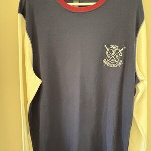 Ralph Lauren Navy and Cream Long Sleeve Tee